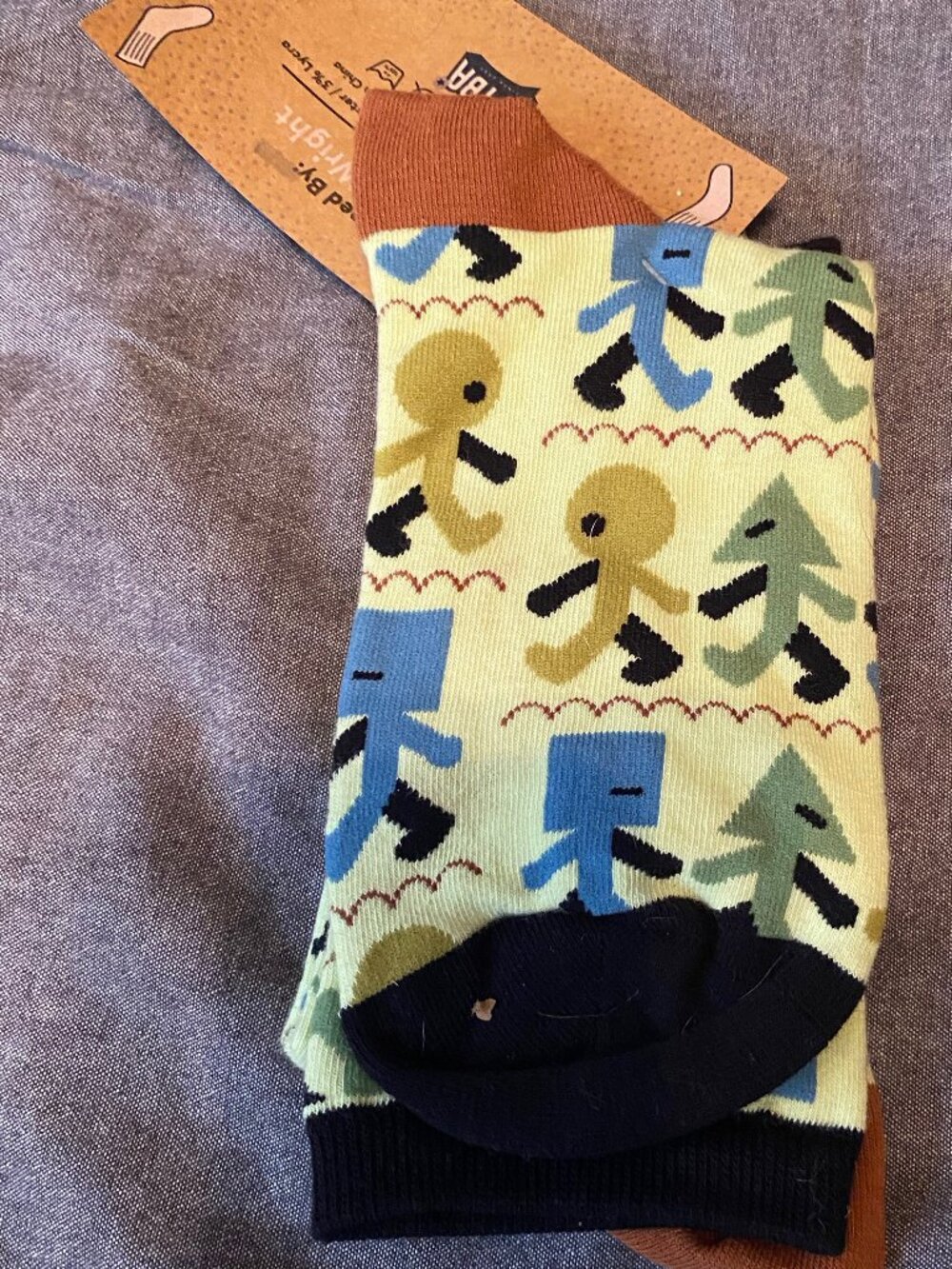 Awesome Socks Club Footy Pebbles Crew Socks S/M Marce Lopez 2023 NWT